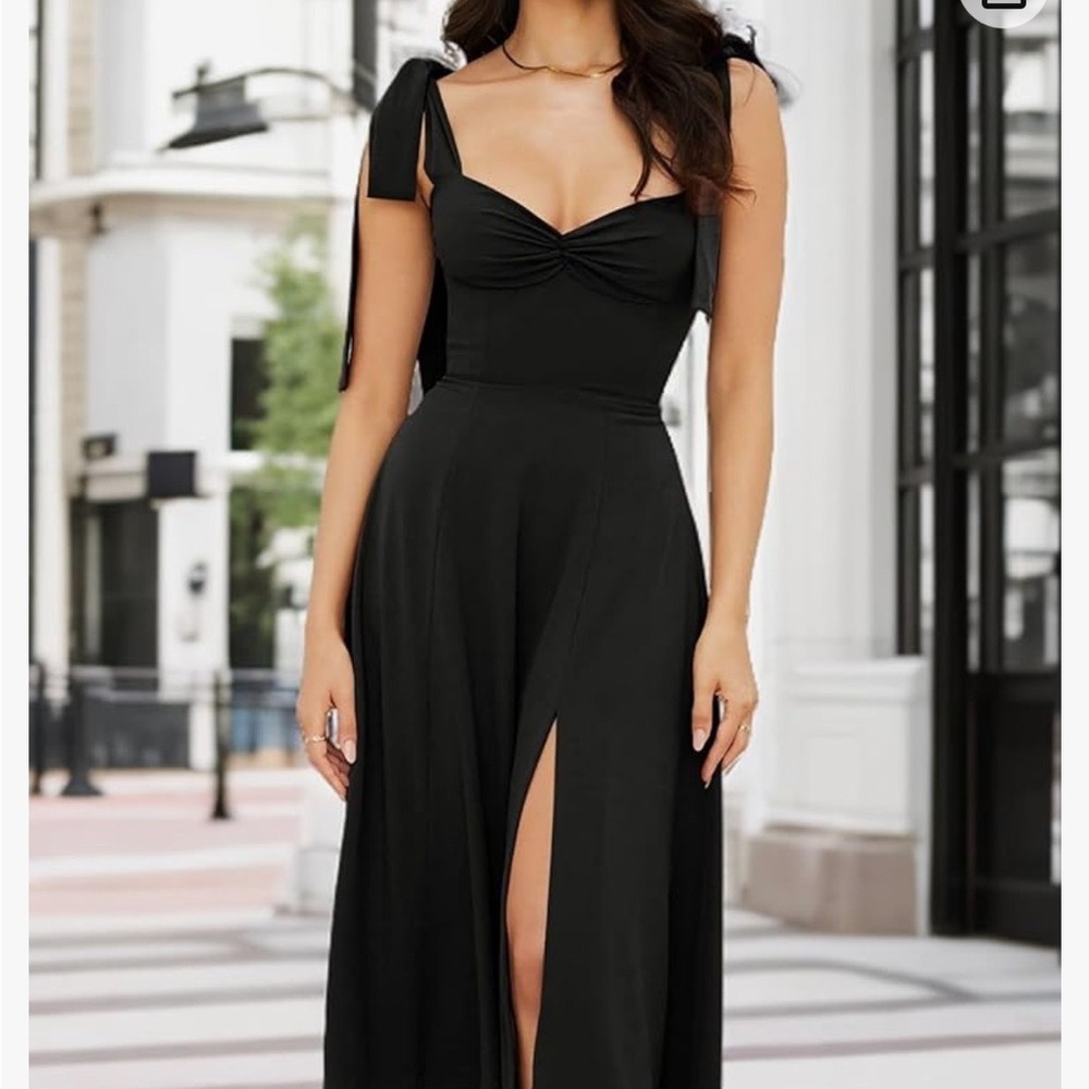 Tie shoulder dress